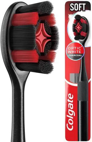 Colgate Optic White Charcoal Soft Toothbrush, 1 Pack Colgate Optic White Charcoal Soft Toothbrush, 1 Pack