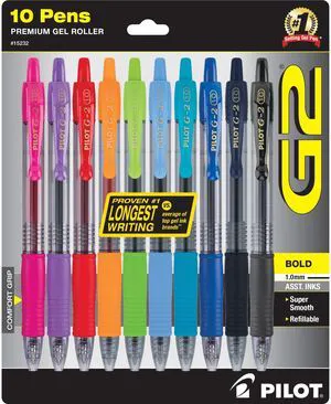 Pilot G2 Premium Retractable Gel Ink Pens, Bold Point, Assorted Ink, 10 Count Pilot G2 Premium Retractable Gel Ink Pens, Bold Point, Assorted Ink, 10 Count
