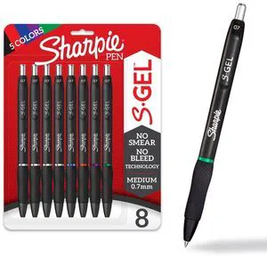 Sharpie S-Gel Gel Pens Medium Point 0.7mm Assorted 8 Count Sharpie S-Gel Gel Pens Medium Point 0.7mm Assorted 8 Count