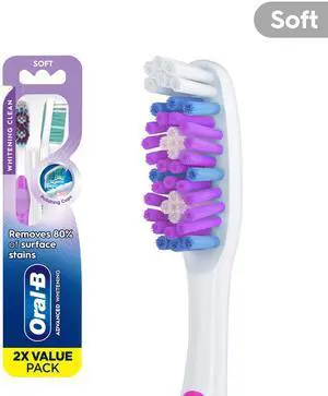 Oral-B Advanced Whitening Manual Toothbrush, Soft, 2 Count Oral-B Advanced Whitening Manual Toothbrush, Soft, 2 Count
