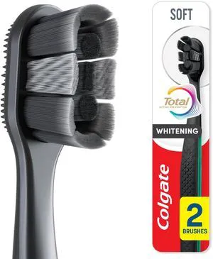 Colgate Total Active Prevention Soft Whitening Toothbrush, 2 Pack, Black Colgate Total Active Prevention Soft Whitening Toothbrush, 2 Pack, Black