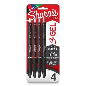 Sharpie S-Gel Pens, 0.7mm, Assorted Gel Ink, 4-Pack Sharpie S-Gel Pens, 0.7mm, Assorted Gel Ink, 4-Pack