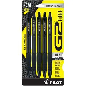 Pilot G2 Edge Premium Gel Pens, 0.7mm Fine Point, Black Ink, Retractable, 5 Count Pilot G2 Edge Premium Gel Pens, 0.7mm Fine Point, Black Ink, Retractable, 5 Count