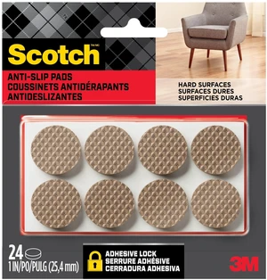 Scotch Furniture Pads, 1 in., 24 Circle Grippers, Brown, No Slip Floor Protection Scotch Furniture Pads, 1 in., 24 Circle Grippers, Brown, No Slip Floor Protection