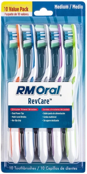 RM Oral RevCare Toothbrushes Stacked Medium 10 Count RM Oral RevCare Toothbrushes Stacked Medium 10 Count