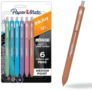 Paper Mate InkJoy Gel Metallic Pens, Medium Point (0.8mm), Assorted, 6 Count Paper Mate InkJoy Gel Metallic Pens, Medium Point (0.8mm), Assorted, 6 Count