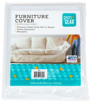 Pen+Gear Furniture Cover, Clear, 134in x 46in, for Moving and Storage Pen+Gear Furniture Cover, Clear, 134in x 46in, for Moving and Storage
