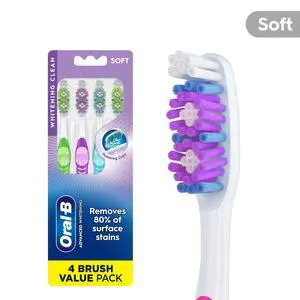Oral-B Advanced Whitening Manual Toothbrush, Soft, 4 Count Oral-B Advanced Whitening Manual Toothbrush, Soft, 4 Count
