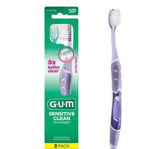 GUM Sensitive Clean Technique Toothbrush, 2 Count, Ultra Soft Tapered Bristles GUM Sensitive Clean Technique Toothbrush, 2 Count, Ultra Soft Tapered Bristles