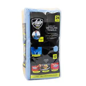 Auto Drive Coral Fleece Microfiber Towel 24 Pack, Multi-Purpose Cleaning and Detailing, Blue & Yellow Auto Drive Coral Fleece Microfiber Towel 24 Pack, Multi-Purpose Cleaning and Detailing, Blue & Yellow