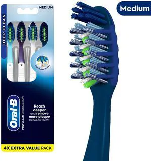 Oral-B Pro Clean Cross Action Toothbrush, Medium, Deep Plaque Removal, 4 Count Oral-B Pro Clean Cross Action Toothbrush, Medium, Deep Plaque Removal, 4 Count