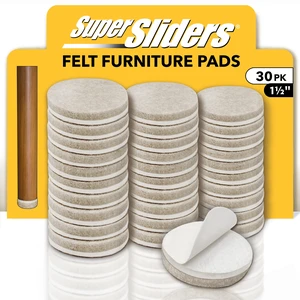 Super Sliders 1.5" Round Self Stick Felt Furniture Pad for Hardwood, Beige, 30 Pack Super Sliders 1.5" Round Self Stick Felt Furniture Pad for Hardwood, Beige, 30 Pack