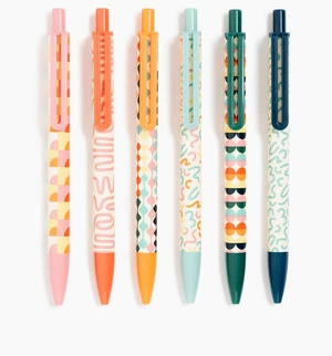 U Brands Laguna Ballpoint Pens, Bold (1.0mm) Point, Black Ink, 6 Count, Colorful Cubist U Brands Laguna Ballpoint Pens, Bold (1.0mm) Point, Black Ink, 6 Count, Colorful Cubist