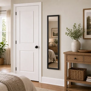 Mainstays 13.5in x 49.5in Black Modern Door Mirror Mainstays 13.5in x 49.5in Black Modern Door Mirror