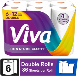Viva Signature Cloth Paper Towels, 6 Double Rolls, 86 Sheets per Roll Viva Signature Cloth Paper Towels, 6 Double Rolls, 86 Sheets per Roll