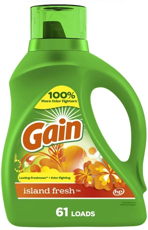 Gain Liquid Laundry Detergent, Island Fresh Scent, 88 fl oz, 61 Loads Gain Liquid Laundry Detergent, Island Fresh Scent, 88 fl oz, 61 Loads