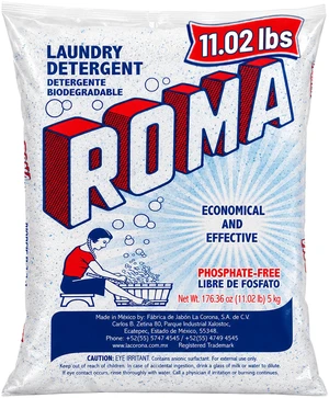 Roma Powder Laundry Detergent Heavy Duty, Stain, Grease and Dirt Removal, 11.02 lbs Roma Powder Laundry Detergent Heavy Duty, Stain, Grease and Dirt Removal, 11.02 lbs