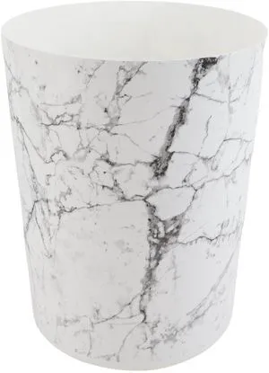Mainstays 5gal Open-Top Plastic Bathroom Trash Can, White Marble Mainstays 5gal Open-Top Plastic Bathroom Trash Can, White Marble