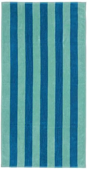 58in x 28in Mainstays Cabana Stripe Cotton Blend Beach Towel Teal & Green 58in x 28in Mainstays Cabana Stripe Cotton Blend Beach Towel Teal & Green