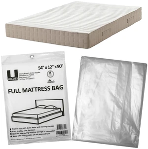UBMOVE Full-Size Plastic Mattress Cover 54"x12"x90" Pack of 1 UBMOVE Full-Size Plastic Mattress Cover 54"x12"x90" Pack of 1