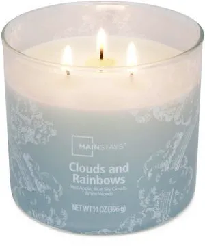 Mainstays 3-Wick Jar Candle, Clouds & Rainbows Scented, 14 oz Mainstays 3-Wick Jar Candle, Clouds & Rainbows Scented, 14 oz