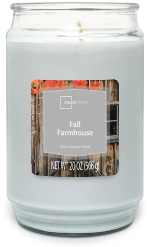 Mainstays 20oz Fall Farmhouse Scented Single Wick Jar Candle Mainstays 20oz Fall Farmhouse Scented Single Wick Jar Candle