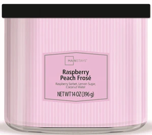 Mainstays 3-Wick Raspberry Peach Frose Candle with Textured Wrap, 14oz Mainstays 3-Wick Raspberry Peach Frose Candle with Textured Wrap, 14oz