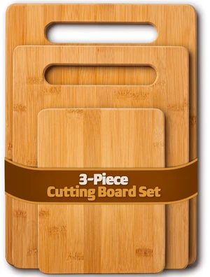 Bamboo Cutting Board Set of 3, Knife Friendly Wood Chopping Board for Meat, Vegetables, Fruits, Cheese, Serving Tray with Handles Bamboo Cutting Board Set of 3, Knife Friendly Wood Chopping Board for Meat, Vegetables, Fruits, Cheese, Serving Tray with Handles