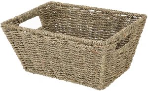 Mainstays Handwoven Seagrass Rectangle Basket, Natural Mainstays Handwoven Seagrass Rectangle Basket, Natural