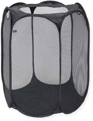 Pop-Up Hexagon Mesh Laundry Hamper, Black, Mainstays, with Heavy Duty Handles Pop-Up Hexagon Mesh Laundry Hamper, Black, Mainstays, with Heavy Duty Handles