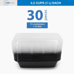 Mainstays 30-Piece Meal Prep Containers with Lids, BPA-Free, Microwave and Dishwasher Safe Mainstays 30-Piece Meal Prep Containers with Lids, BPA-Free, Microwave and Dishwasher Safe