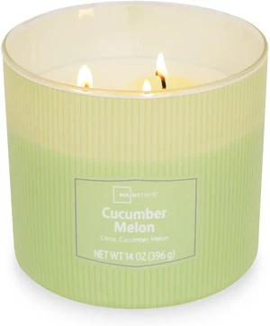Mainstays 3-Wick Textured Wrapped Candle, Cucumber Melon, 14oz Mainstays 3-Wick Textured Wrapped Candle, Cucumber Melon, 14oz