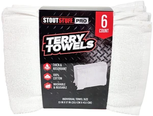 Stout Stuff Cotton Terry Cleaning Towels, 6 Pack Stout Stuff Cotton Terry Cleaning Towels, 6 Pack