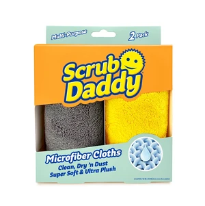 Scrub Daddy Microfiber Towels Multipurpose Household Cleaning Cloth, 2 Count, Multicolor Scrub Daddy Microfiber Towels Multipurpose Household Cleaning Cloth, 2 Count, Multicolor