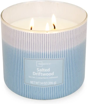 Mainstays 14oz 3-Wick Salted Driftwood Textured Wrapped Candle Mainstays 14oz 3-Wick Salted Driftwood Textured Wrapped Candle