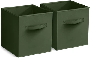 Sorbus 11" Foldable Fabric Storage Cube Bin, Dark Green, 2-Pack Sorbus 11" Foldable Fabric Storage Cube Bin, Dark Green, 2-Pack