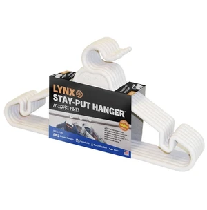Lynx Stay-Put Plastic Hangers 6-Pack, 1200W, White, for RVs, Campers, Boats & Home Lynx Stay-Put Plastic Hangers 6-Pack, 1200W, White, for RVs, Campers, Boats & Home