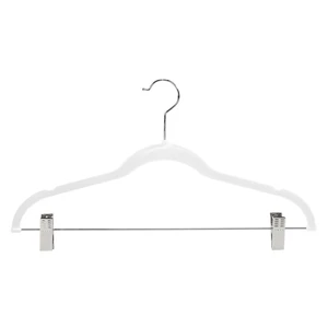 Simplify Non Slip Velvet Skirt Hangers with Clips, 6Pack, White Simplify Non Slip Velvet Skirt Hangers with Clips, 6Pack, White