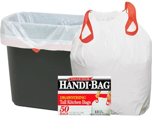 Webster Handi-Bag Tall Kitchen Drawstring Bags, 13 Gallon, 50 Count Webster Handi-Bag Tall Kitchen Drawstring Bags, 13 Gallon, 50 Count