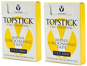 Vapon Topstick 1" x 3" Hypo-Allergenic All Purpose Clear Double Tape, 50 Strips per Box, 2 Boxes Vapon Topstick 1" x 3" Hypo-Allergenic All Purpose Clear Double Tape, 50 Strips per Box, 2 Boxes