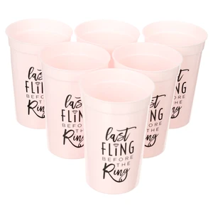 Bridesmaid Plastic Cups, Pink, 6 Count, Way to Celebrate Bridesmaid Plastic Cups, Pink, 6 Count, Way to Celebrate