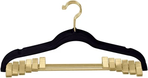Simplify 6-Pack Velvet Hangers with Clips, Black Simplify 6-Pack Velvet Hangers with Clips, Black
