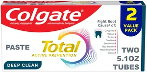 Colgate Total Active Prevention Deep Clean Toothpaste, Mint, 2Pack, 5.1oz Colgate Total Active Prevention Deep Clean Toothpaste, Mint, 2Pack, 5.1oz