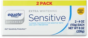 Equate Advanced Extra Whitening Sensitive Toothpaste, 4 oz, 2 Pack Equate Advanced Extra Whitening Sensitive Toothpaste, 4 oz, 2 Pack
