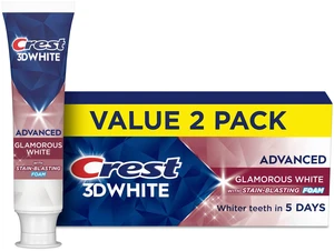 Crest 3D White Advanced Glam White Whitening Toothpaste, 3.3 oz, Pack of 2 Crest 3D White Advanced Glam White Whitening Toothpaste, 3.3 oz, Pack of 2
