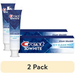 Crest 3D White Stain Eraser Teeth Whitening Toothpaste, Icy Clean Mint, 3.8oz, 2 Pack Crest 3D White Stain Eraser Teeth Whitening Toothpaste, Icy Clean Mint, 3.8oz, 2 Pack