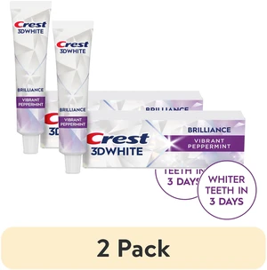 Crest 3D White Brilliance Vibrant Peppermint Teeth Whitening Toothpaste, 2.4 oz, 2-Pack Crest 3D White Brilliance Vibrant Peppermint Teeth Whitening Toothpaste, 2.4 oz, 2-Pack