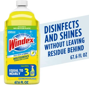 Windex Disinfectant Cleaner Multi-Surface Refill, Citrus Fresh, 67.6 fl oz Windex Disinfectant Cleaner Multi-Surface Refill, Citrus Fresh, 67.6 fl oz
