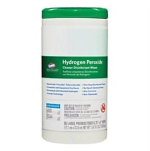 Hydrogen Peroxide Disinfecting Wipes, Clorox Healthcare, 9" x 6 3/4", White, 95 Wipes Hydrogen Peroxide Disinfecting Wipes, Clorox Healthcare, 9" x 6 3/4", White, 95 Wipes