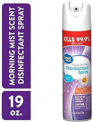 Great Value Disinfectant Spray Morning Mist Scent 19 oz Great Value Disinfectant Spray Morning Mist Scent 19 oz